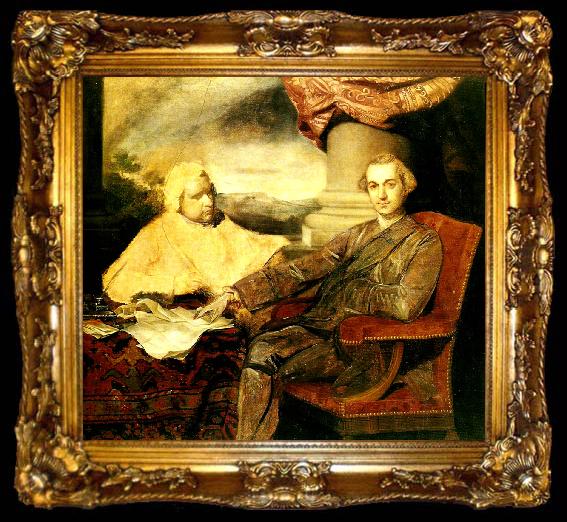 framed  Sir Joshua Reynolds lord rockingham and his secretary, edmund burke, ta009-2